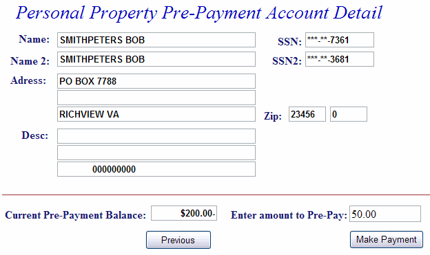 Account detail example