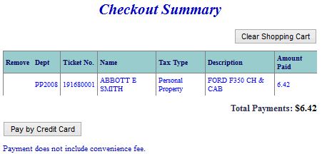 Payment checkout example