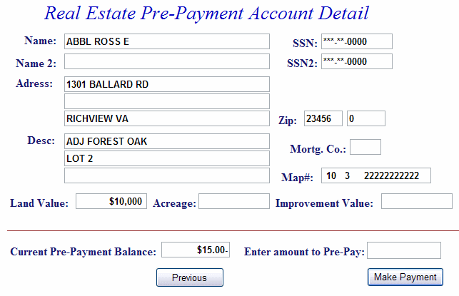 Account detail example